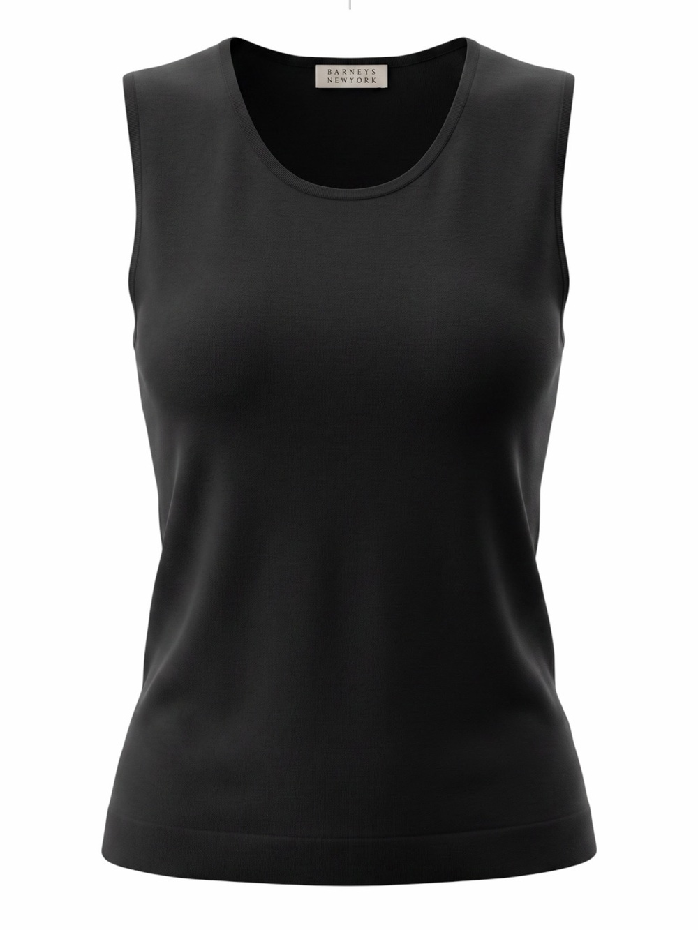 Barneys New York Black Silk Blend Sleeveless Knit Shell Top XL Luxury